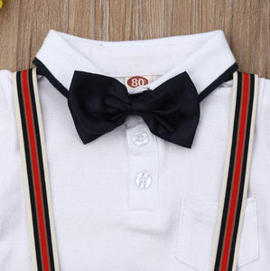 Bow Tie Suspenders Gentleman Outfit (2 Colors)