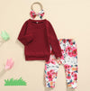 Solid Top with Floral Pants & Matching Bow