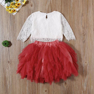 Lace Top with Ruffle Tutu Skirt Outfit
