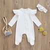Solid Ribbed Footie Onesie with Bow