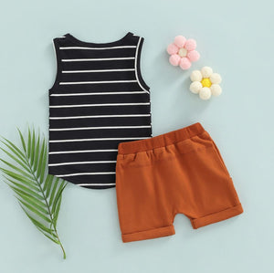 Striped Tank Top & Shorts Outfit