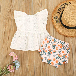Lacey Orange Top and Shorts Set