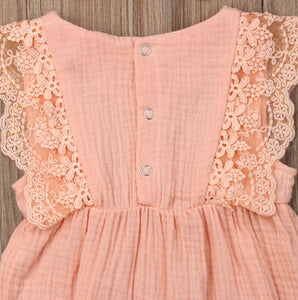 Pink Laced Romper