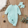 Solid Knit Ruffle Back Onesie with Bow