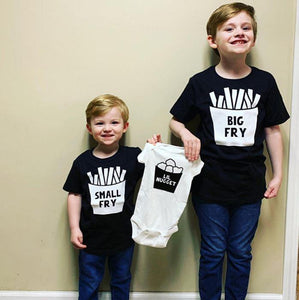 Matching Sibling Big Small Fry Lil Nugget T-shirts & Onesie