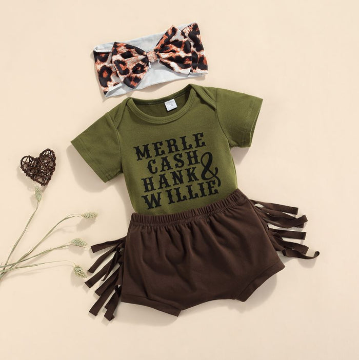 Western Country Buffalo Outfit with Leopard Headband