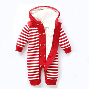 Striped Winter Knitted Romper (Multiple Colors) - Bitsy Bug Boutique
