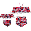 High Waist Floral Off Shoulder Mommy and Me 2 Piece Swimsuit