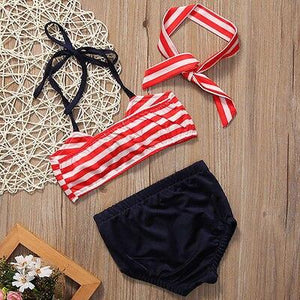 Striped Bikini with Bow