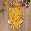 Sleeveless Pineapple Tassel Romper