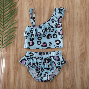 Blue Leopard Print Bikini