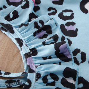 Blue Leopard Print Bikini