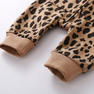 Leopard Print Hooded Romper