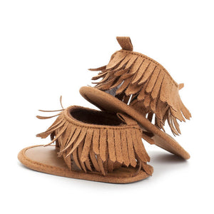 Neutral Summer Tassel Sandals