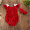 Christmas Lace Romper With Bow