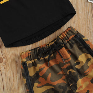 Tiny Trouble T-Shirt with Camouflage Shorts