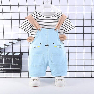 Animal Overalls with T-Shirt Outfit