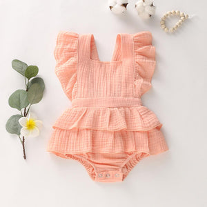 Ruffle Hem Bow Romper