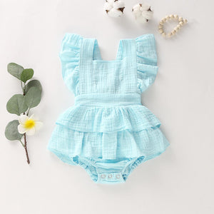 Ruffle Hem Bow Romper