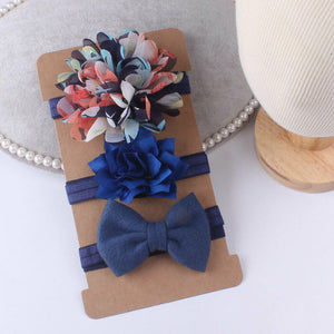 3 Pack Floral Bow Headbands