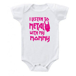 I Listen to Metal with My Daddy or Mommy Onesie (Multiple Colors)