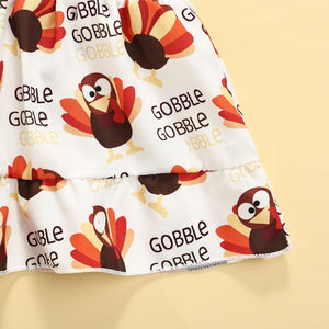 Turkey Gobble Ruffle Skirt Outfit