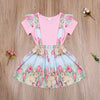 Floral Easter Bunny Suspender Dress Outfit