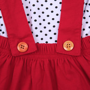 Polka Dot Heart Top with Overall Dress