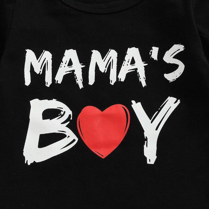 Mama's Boy Onesie with Heart Pants & Hat
