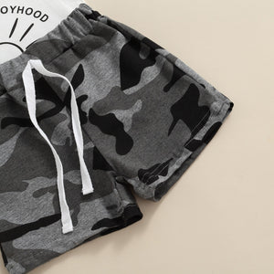 Long Live Boyhood Camouflage Shorts Set