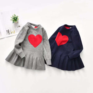Heart Knitted Sweater Dress