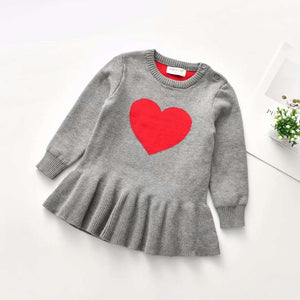 Heart Knitted Sweater Dress