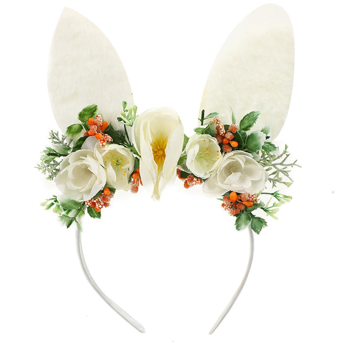 Floral Easter Bunny Ear Headband
