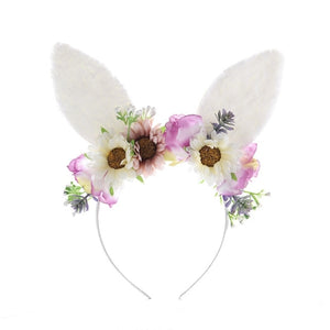 Floral Easter Bunny Ear Headband