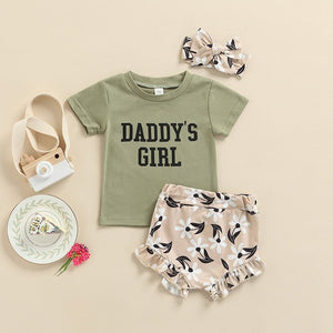 Daddy's Girl Ruffled Floral Outfit