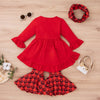 Valentine's Day Plaid Heart Bell Bottoms Outfit