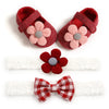 Flower Shoes & Bow Headband Set (6 Colors)
