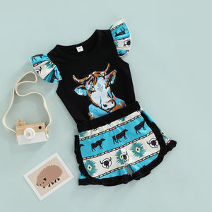 Girls Western Cow Outfit (2 Colors)