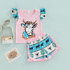 Girls Western Cow Outfit (2 Colors)