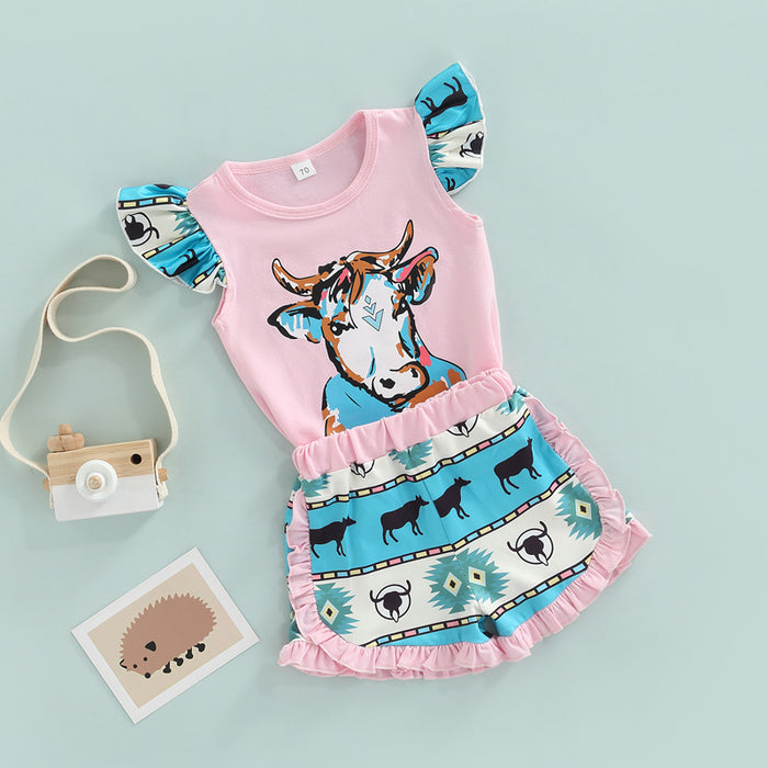 Girls Western Cow Outfit (2 Colors)