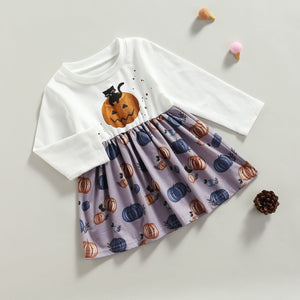 Halloween Pumpkin Cat Dress