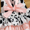 Pink Bow Cow Print Romper & Bow