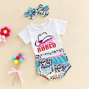 Summer Girl T-shirt 3 Piece Outfit (4 Patterns)