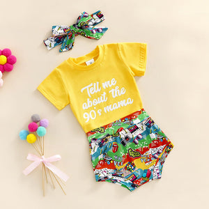 Summer Girl T-shirt 3 Piece Outfit (4 Patterns)
