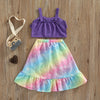 Sleeveless Top & Tie Dye Bow Skirt