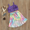 Sleeveless Top & Tie Dye Bow Skirt