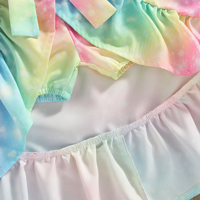 Sleeveless Top & Tie Dye Bow Skirt