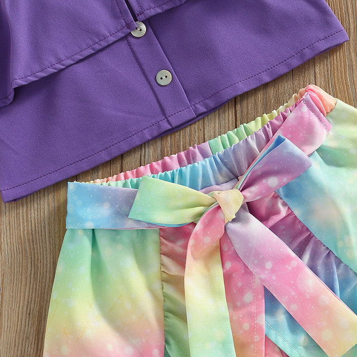 Sleeveless Top & Tie Dye Bow Skirt