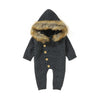 Knitted Fur Hooded Romper (5 Colors)
