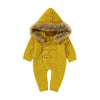 Knitted Fur Hooded Romper (5 Colors)
